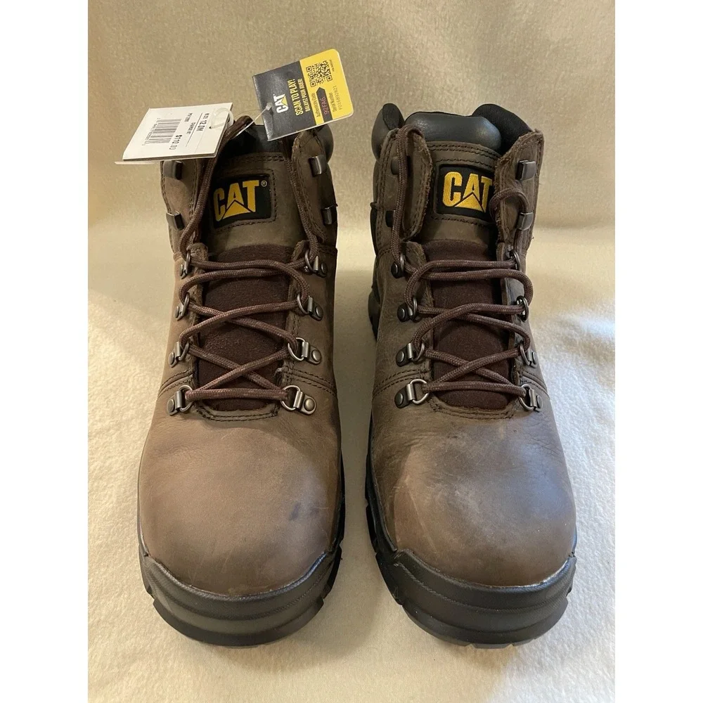 CATERPILLAR CAT MENS Shoes 12 BROWN Charge Steel Toe Boots WORK WEAR Medium NWT